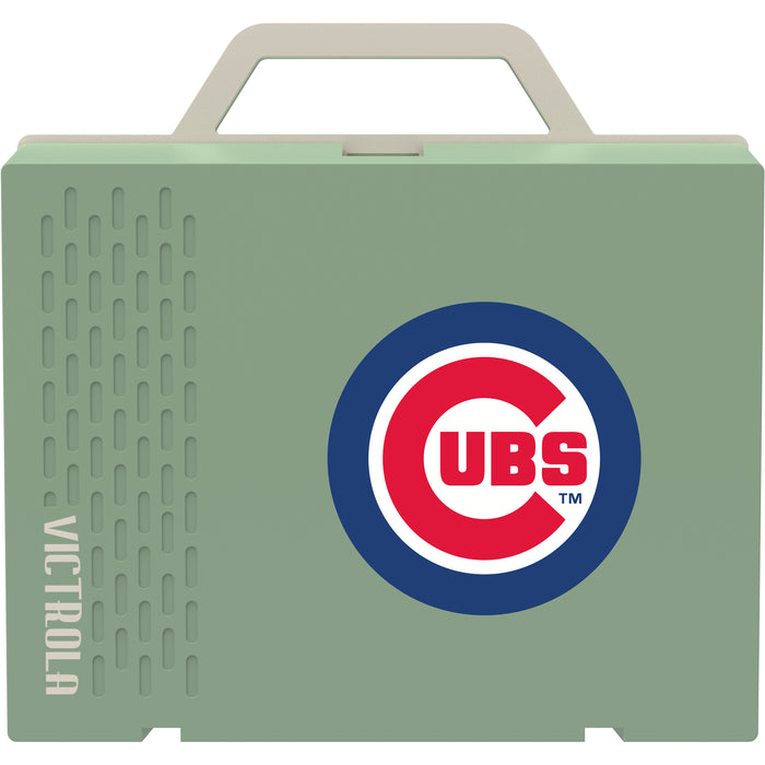 Victrola Re-Spin Sustainable Bluetooth Suitcase Record Player with Chicago Cubs Primary Logo