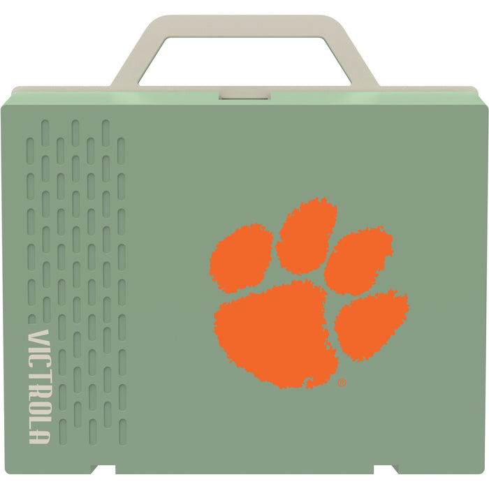 Victrola Re-Spin Sustainable Bluetooth Suitcase Record Player with Clemson Tigers Primary Logo