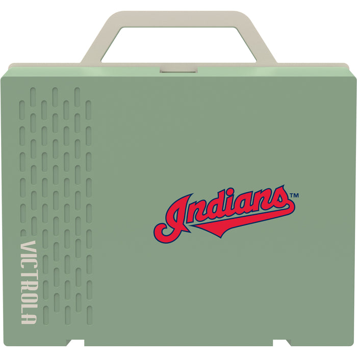 Victrola Re-Spin Sustainable Bluetooth Suitcase Record Player with Cleveland Indians Secondary Logo