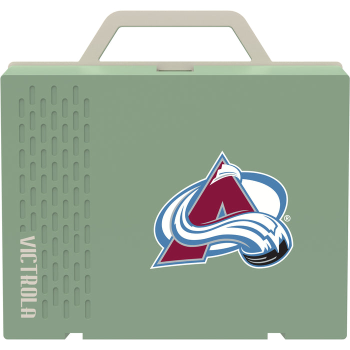 Victrola Re-Spin Sustainable Bluetooth Suitcase Record Player with Colorado Avalanche Primary Logo
