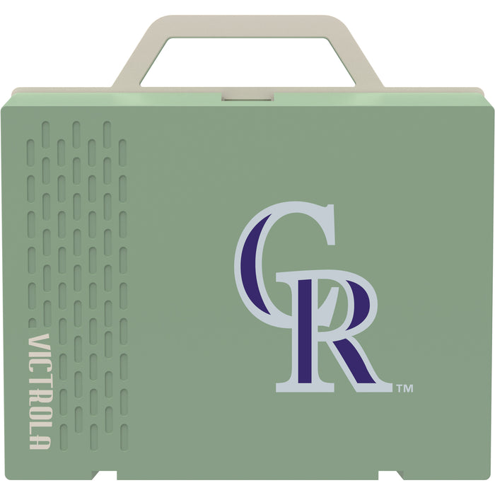 Victrola Re-Spin Sustainable Bluetooth Suitcase Record Player with Colorado Rockies Primary Logo