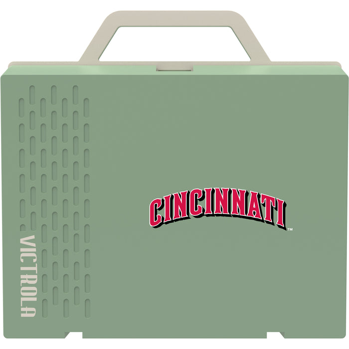 Victrola Re-Spin Sustainable Bluetooth Suitcase Record Player with Cincinnati Reds Wordmark Logo