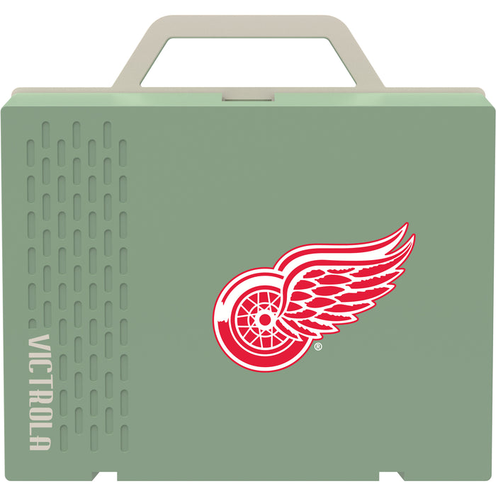 Victrola Re-Spin Sustainable Bluetooth Suitcase Record Player with Detroit Red Wings Primary Logo
