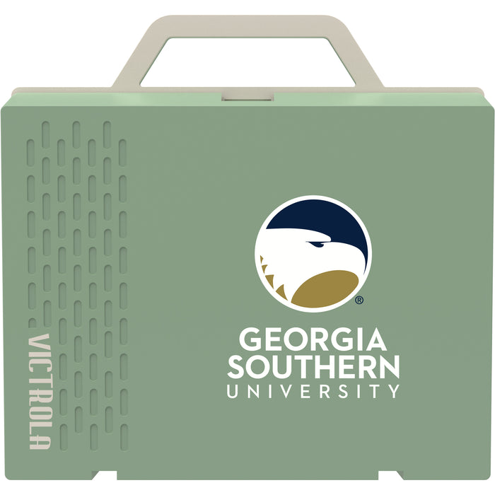 Victrola Re-Spin Sustainable Bluetooth Suitcase Record Player with Georgia Southern Eagles Primary Logo