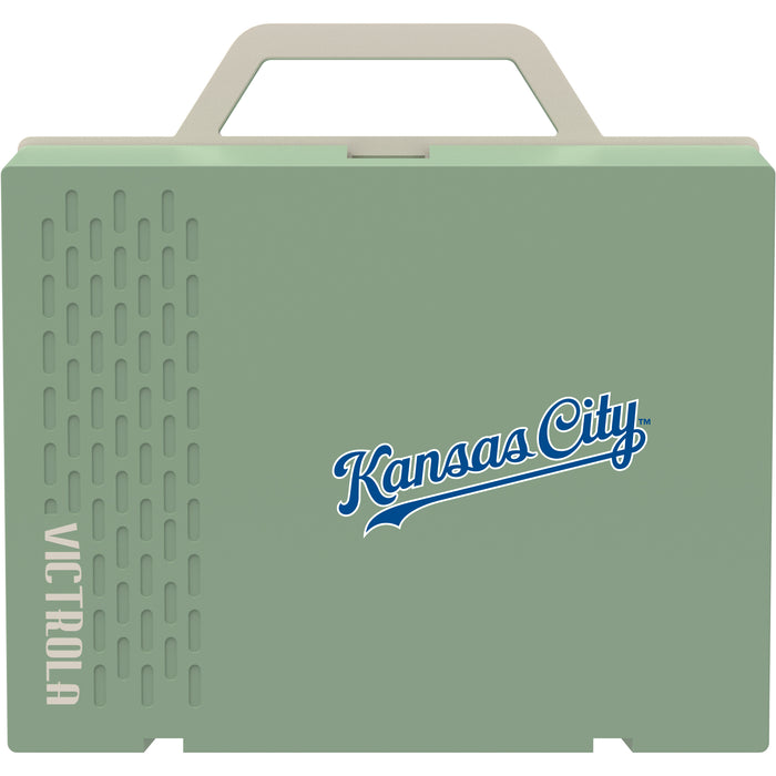 Victrola Re-Spin Sustainable Bluetooth Suitcase Record Player with Kansas City Royals Wordmark Logo