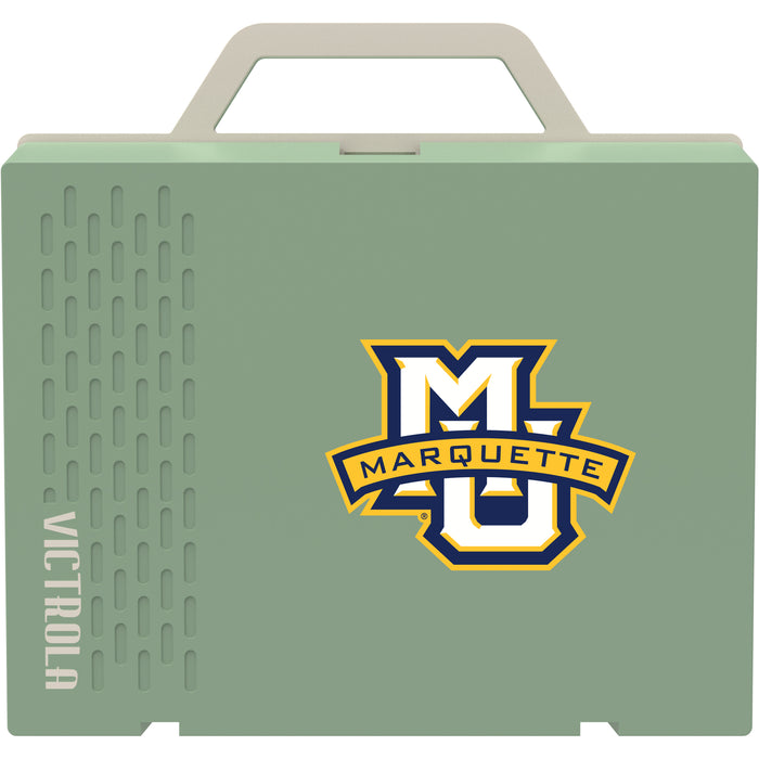 Victrola Re-Spin Sustainable Bluetooth Suitcase Record Player with Marquette Golden Eagles Primary Logo