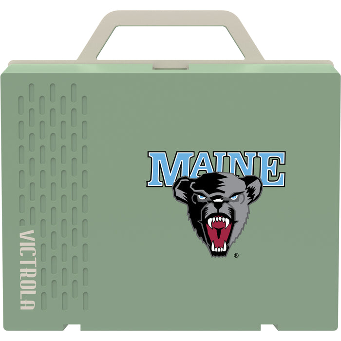 Victrola Re-Spin Sustainable Bluetooth Suitcase Record Player with Maine Black Bears Primary Logo