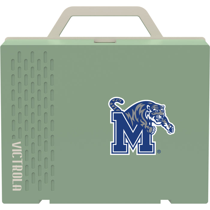 Victrola Re-Spin Sustainable Bluetooth Suitcase Record Player with Memphis Tigers Primary Logo