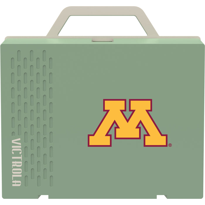 Victrola Re-Spin Sustainable Bluetooth Suitcase Record Player with Minnesota Golden Gophers Primary Logo