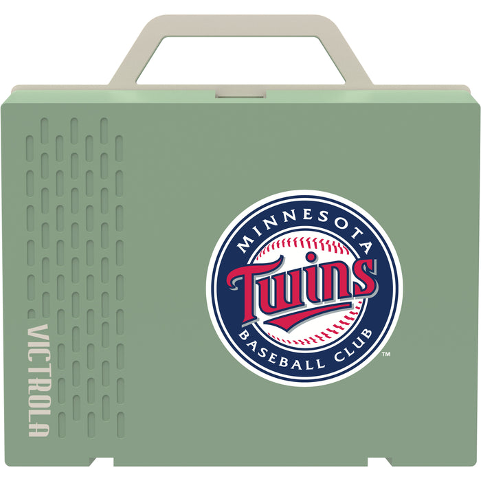 Victrola Re-Spin Sustainable Bluetooth Suitcase Record Player with Minnesota Twins Primary Logo