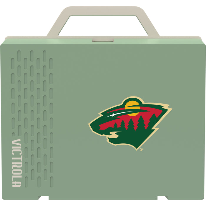 Victrola Re-Spin Sustainable Bluetooth Suitcase Record Player with Minnesota Wild Primary Logo