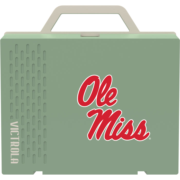 Victrola Re-Spin Sustainable Bluetooth Suitcase Record Player with Mississippi Ole Miss Primary Logo