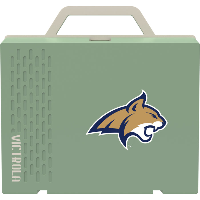 Victrola Re-Spin Sustainable Bluetooth Suitcase Record Player with Montana State Bobcats Primary Logo