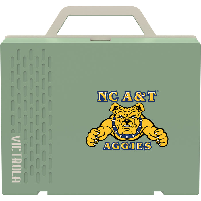 Victrola Re-Spin Sustainable Bluetooth Suitcase Record Player with North Carolina A&T Aggies Primary Logo