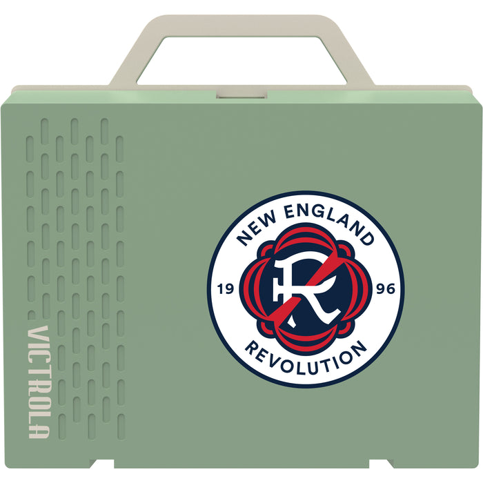 Victrola Re-Spin Sustainable Bluetooth Suitcase Record Player with New England Revolution Primary Logo