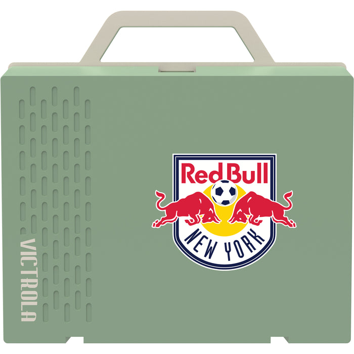 Victrola Re-Spin Sustainable Bluetooth Suitcase Record Player with New York Red Bulls Primary Logo
