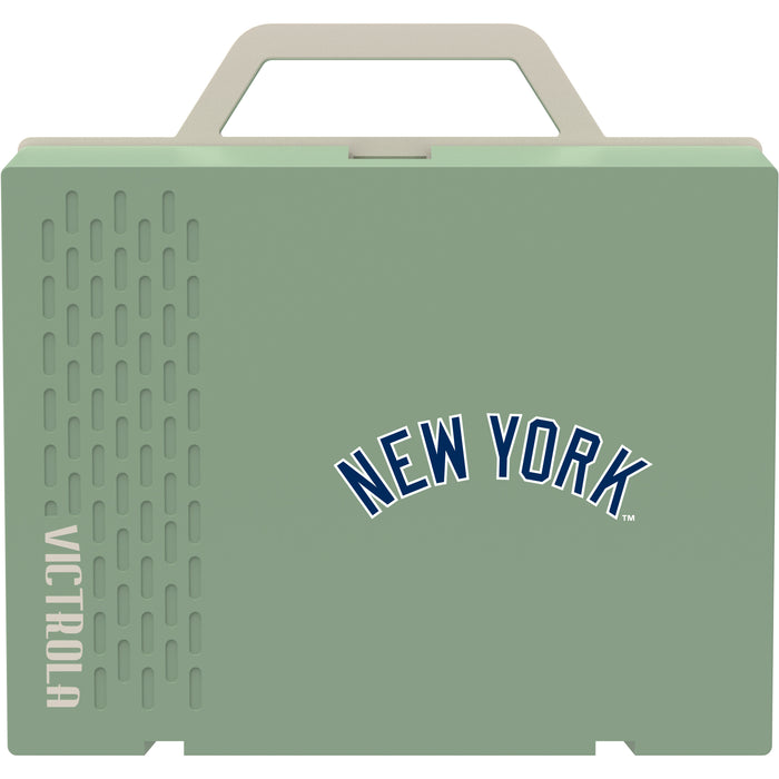 Victrola Re-Spin Sustainable Bluetooth Suitcase Record Player with New York Yankees Wordmark Logo