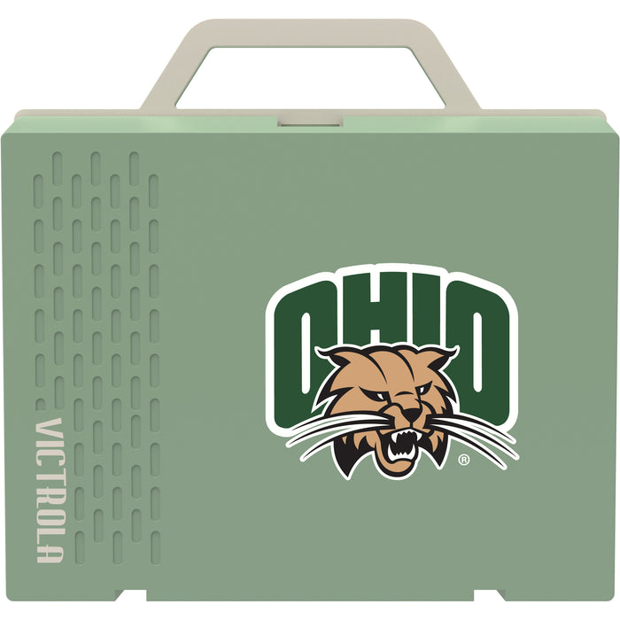 Victrola Re-Spin Sustainable Bluetooth Suitcase Record Player with Ohio University Bobcats Primary Logo