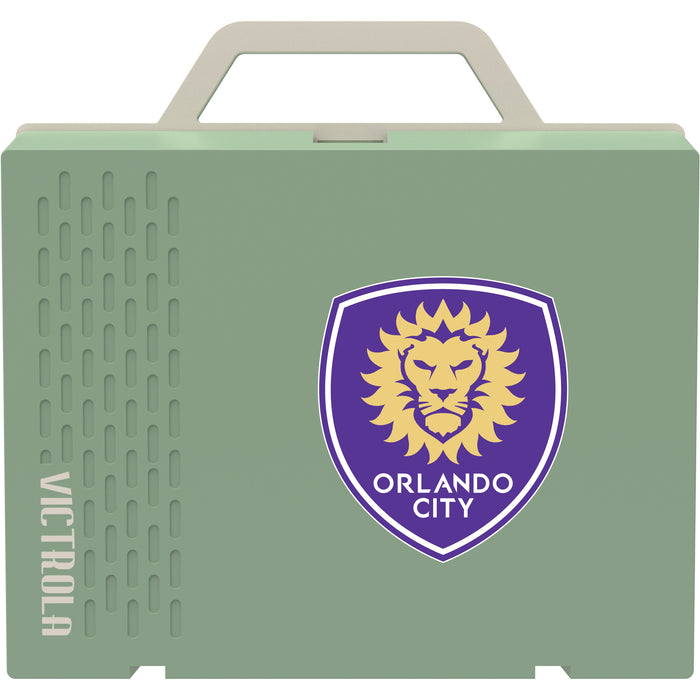 Victrola Re-Spin Sustainable Bluetooth Suitcase Record Player with Orlando City SC Primary Logo