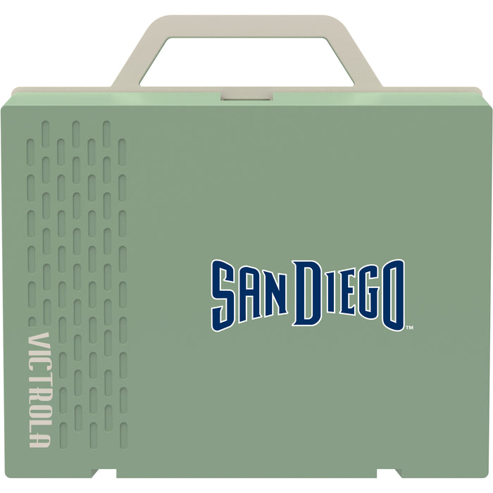 Victrola Re-Spin Sustainable Bluetooth Suitcase Record Player with San Diego Padres Wordmark Logo