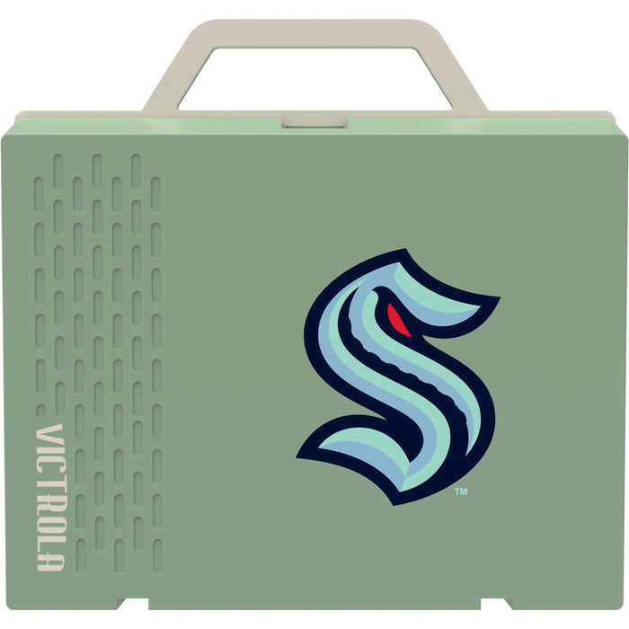 Victrola Re-Spin Sustainable Bluetooth Suitcase Record Player with Seattle Kraken Primary Logo