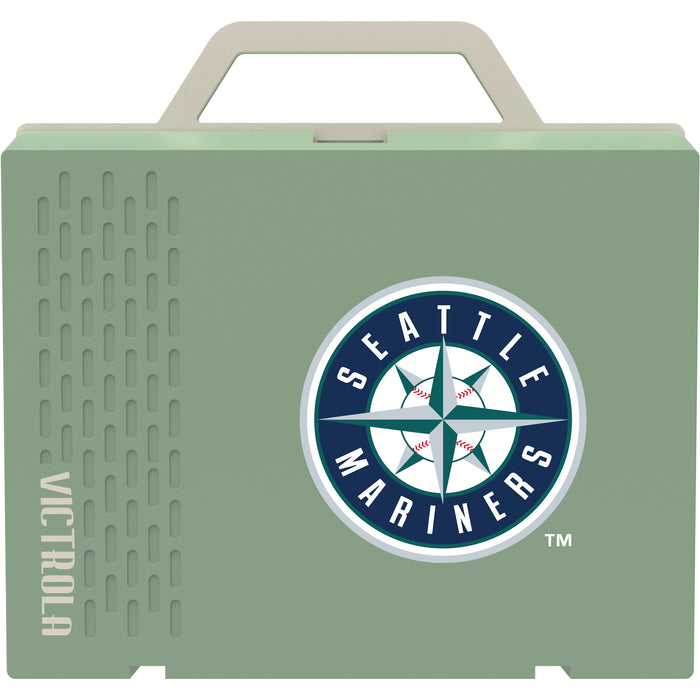 Victrola Re-Spin Sustainable Bluetooth Suitcase Record Player with Seattle Mariners Primary Logo