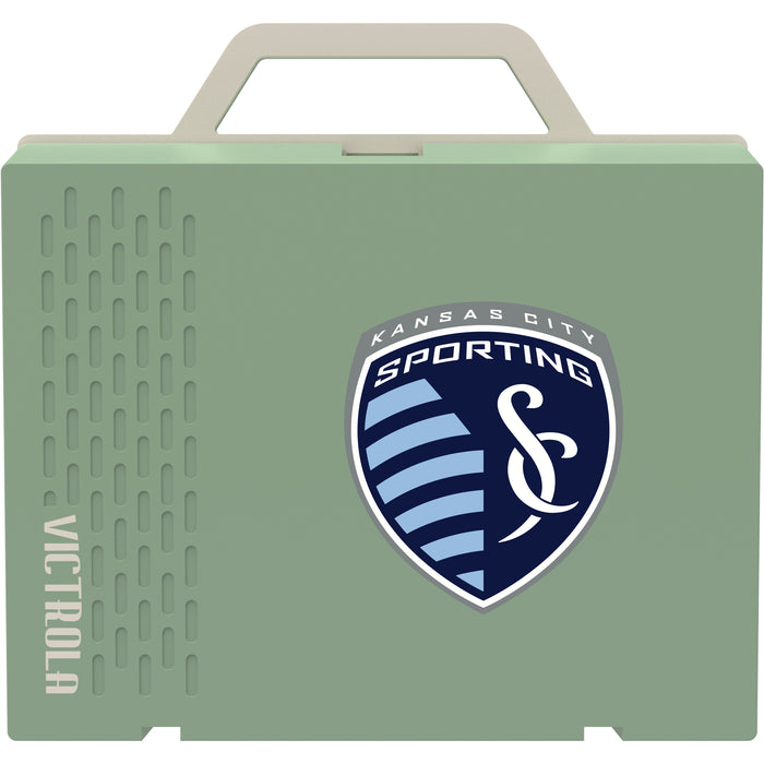Victrola Re-Spin Sustainable Bluetooth Suitcase Record Player with Sporting Kansas City Primary Logo