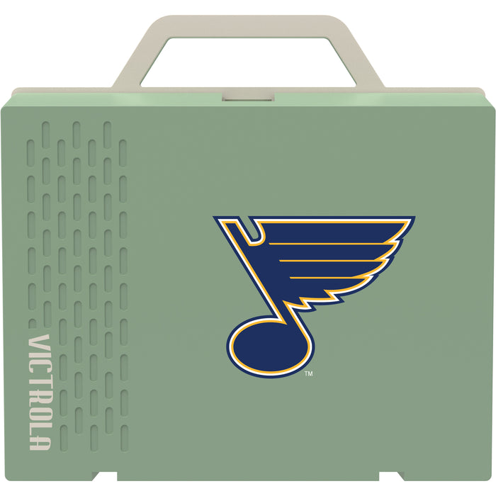 Victrola Re-Spin Sustainable Bluetooth Suitcase Record Player with St. Louis Blues Primary Logo
