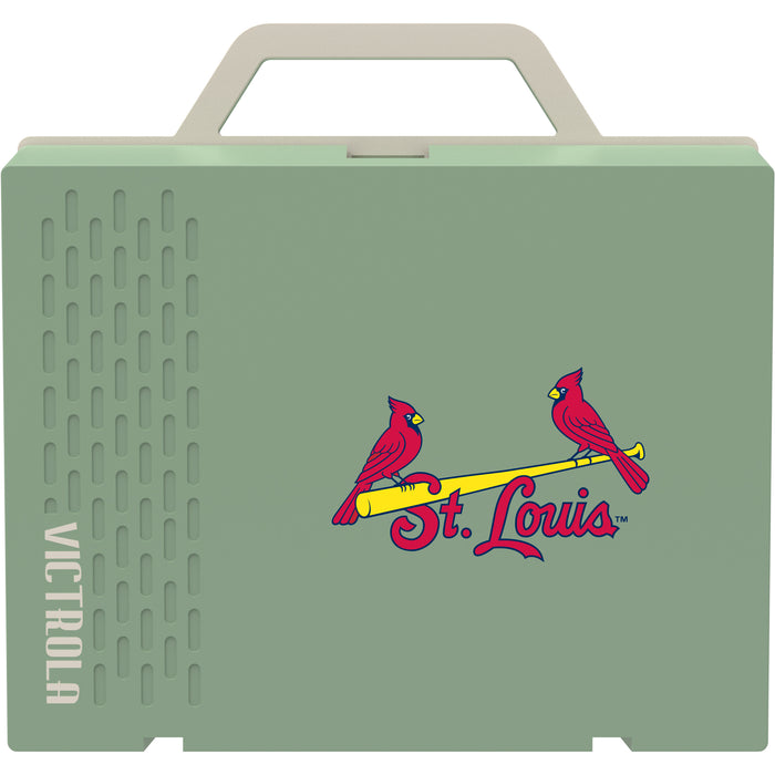 Victrola Re-Spin Sustainable Bluetooth Suitcase Record Player with St. Louis Cardinals Wordmark Logo