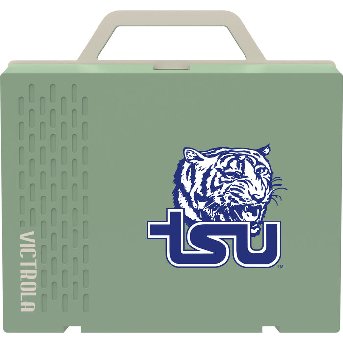 Victrola Re-Spin Sustainable Bluetooth Suitcase Record Player with Tennessee State Tigers Primary Logo