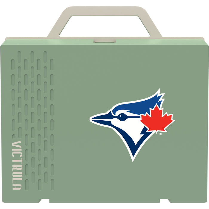 Victrola Re-Spin Sustainable Bluetooth Suitcase Record Player with Toronto Blue Jays Secondary Logo