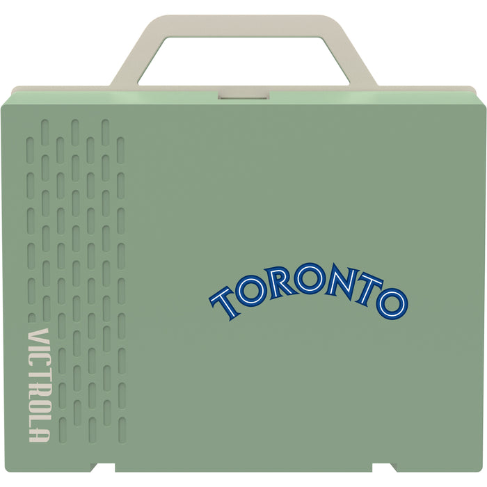 Victrola Re-Spin Sustainable Bluetooth Suitcase Record Player with Toronto Blue Jays Wordmark Logo