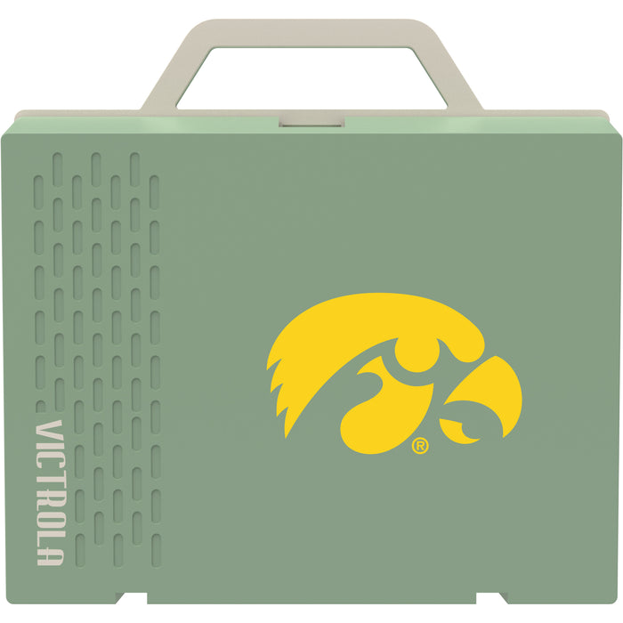 Victrola Re-Spin Sustainable Bluetooth Suitcase Record Player with Iowa Hawkeyes Primary Logo