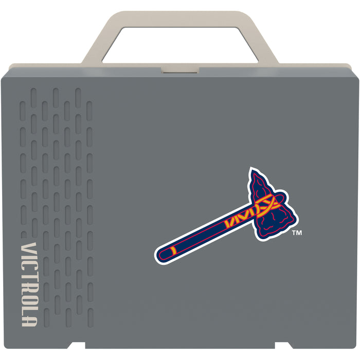 Victrola Re-Spin Sustainable Bluetooth Suitcase Record Player with Atlanta Braves Secondary Logo