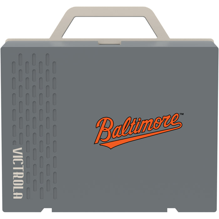 Victrola Re-Spin Sustainable Bluetooth Suitcase Record Player with Baltimore Orioles Wordmark Logo