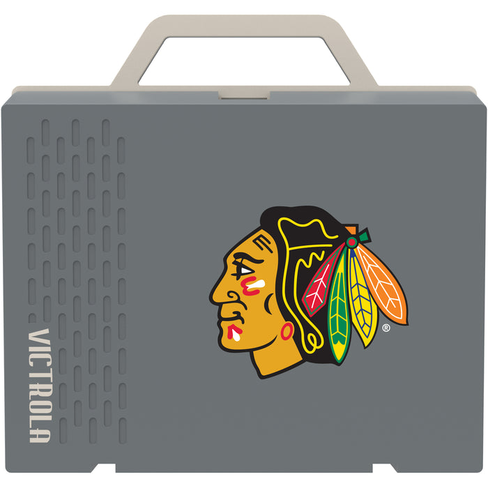 Victrola Re-Spin Sustainable Bluetooth Suitcase Record Player with Chicago Blackhawks Primary Logo