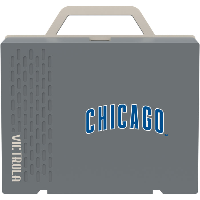 Victrola Re-Spin Sustainable Bluetooth Suitcase Record Player with Chicago Cubs Wordmark Logo