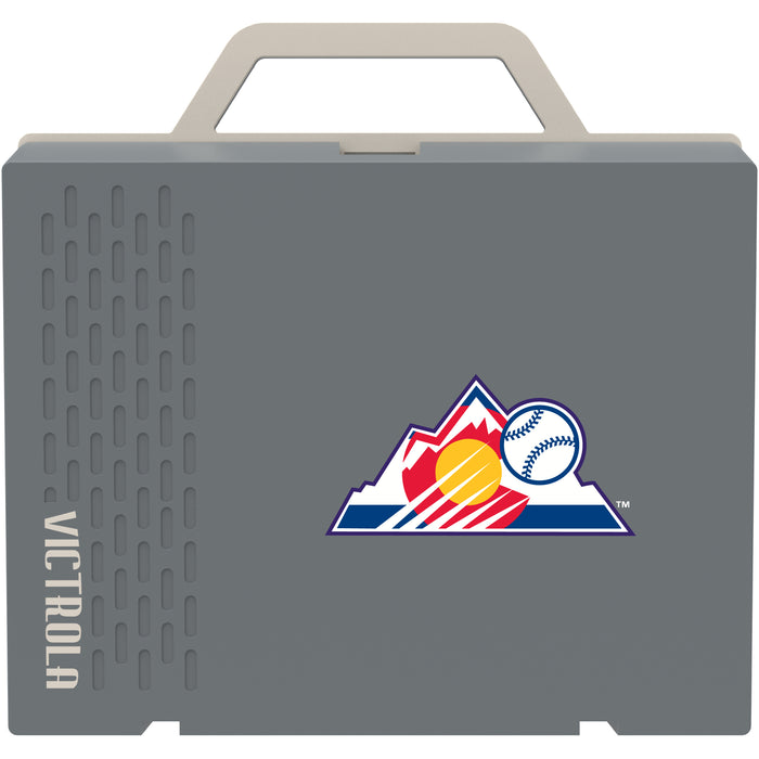 Victrola Re-Spin Sustainable Bluetooth Suitcase Record Player with Colorado Rockies Secondary Logo