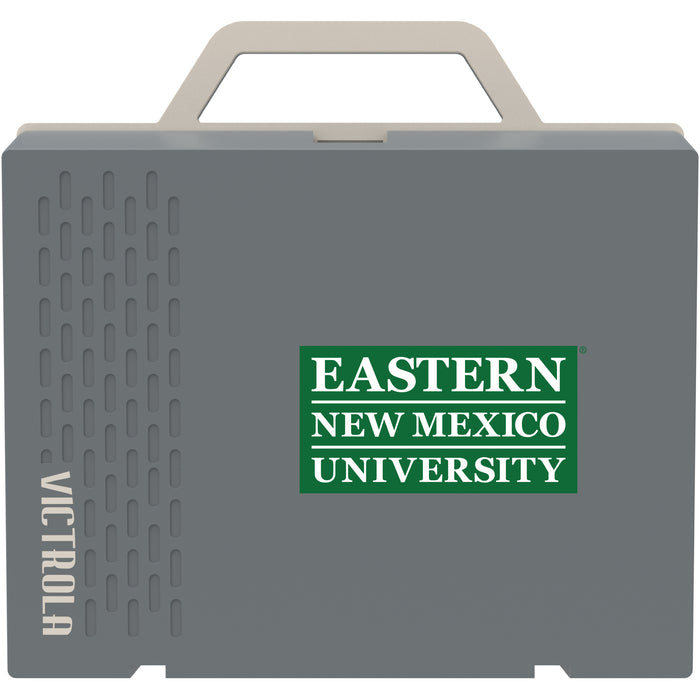 Victrola Re-Spin Sustainable Bluetooth Suitcase Record Player with Eastern New Mexico Greyhounds Primary Logo