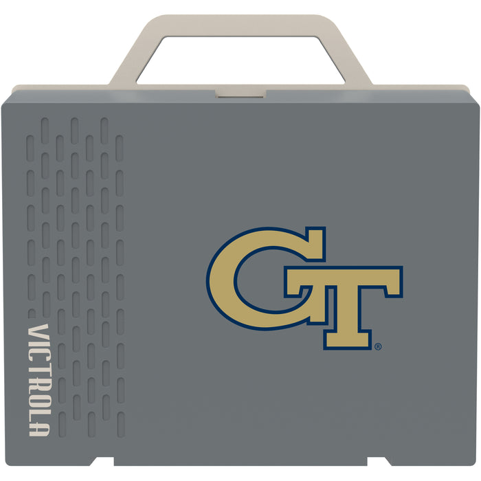 Victrola Re-Spin Sustainable Bluetooth Suitcase Record Player with Georgia Tech Yellow Jackets Primary Logo
