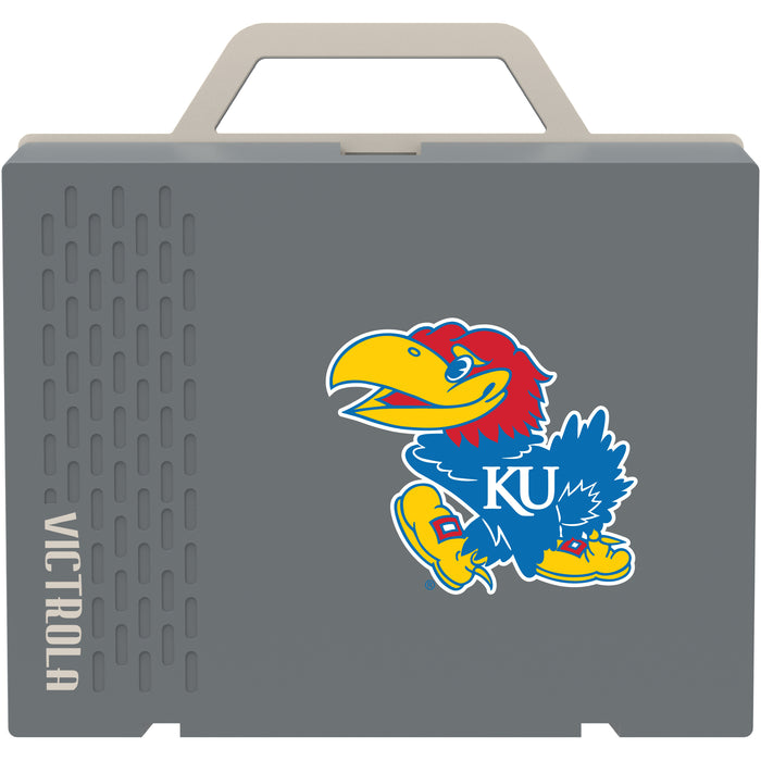 Victrola Re-Spin Sustainable Bluetooth Suitcase Record Player with Kansas Jayhawks Primary Logo