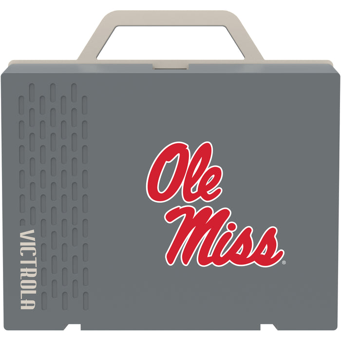 Victrola Re-Spin Sustainable Bluetooth Suitcase Record Player with Mississippi Ole Miss Primary Logo