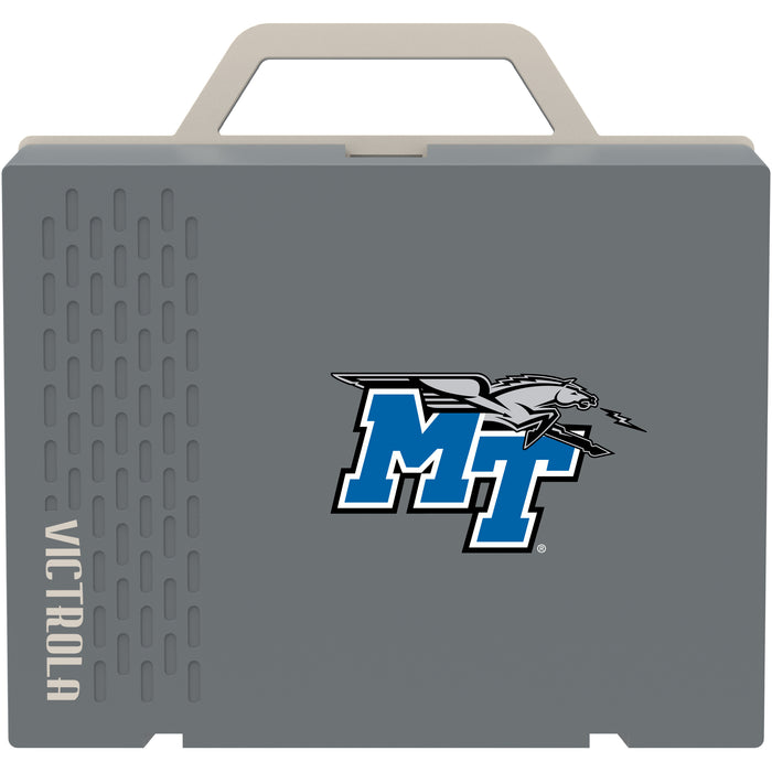 Victrola Re-Spin Sustainable Bluetooth Suitcase Record Player with Middle Tennessee State Blue Raiders Primary Logo