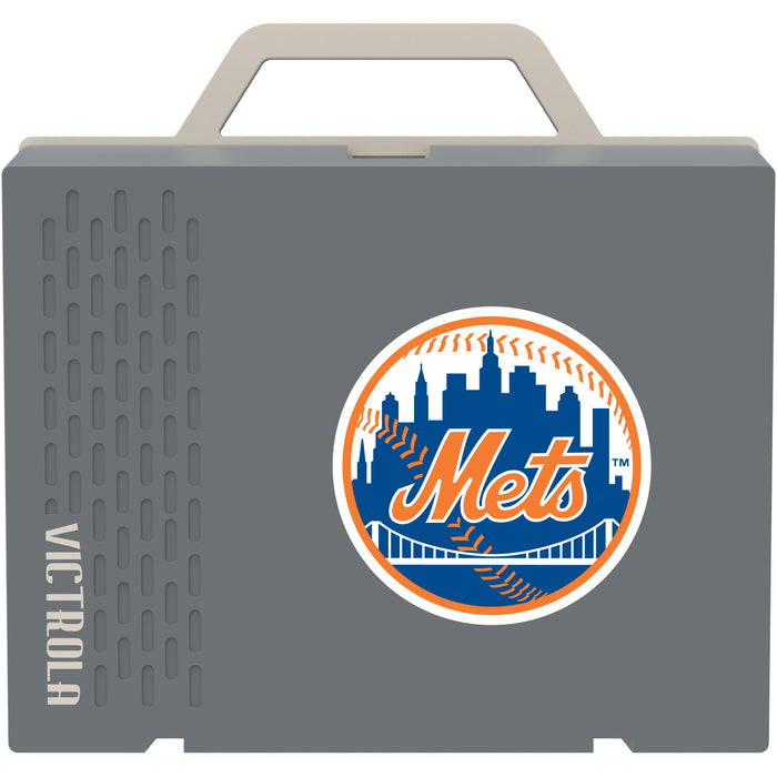 Victrola Re-Spin Sustainable Bluetooth Suitcase Record Player with New York Mets Secondary Logo