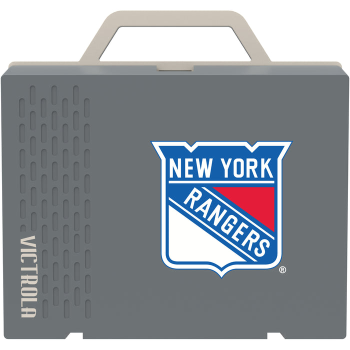Victrola Re-Spin Sustainable Bluetooth Suitcase Record Player with New York Rangers Primary Logo