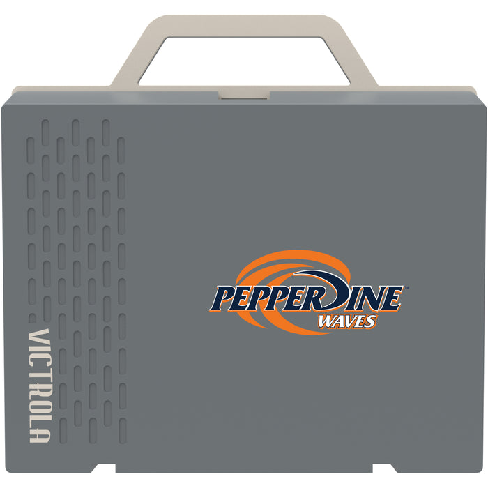 Victrola Re-Spin Sustainable Bluetooth Suitcase Record Player with Pepperdine Waves Primary Logo