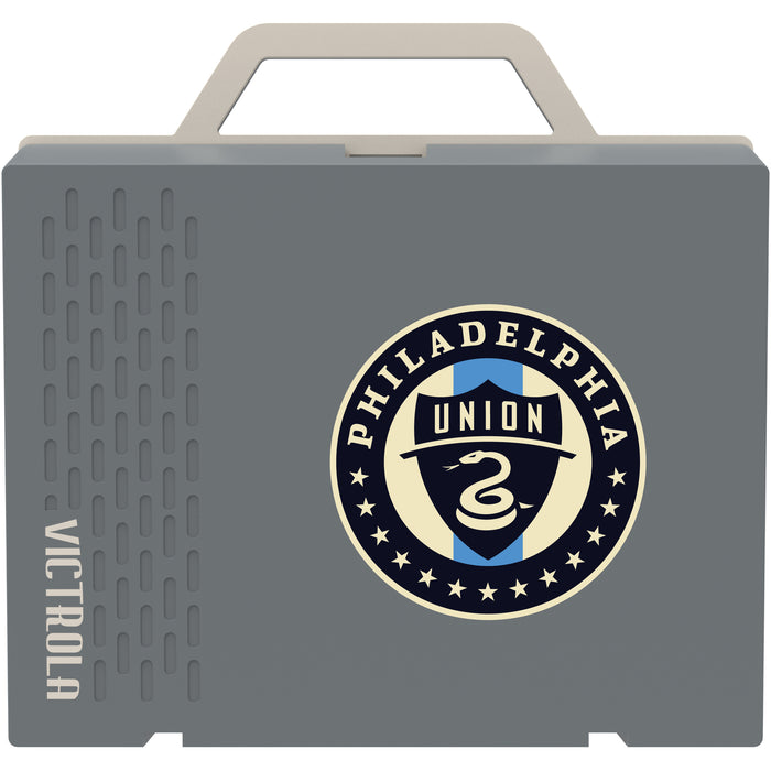 Victrola Re-Spin Sustainable Bluetooth Suitcase Record Player with Philadelphia Union Primary Logo