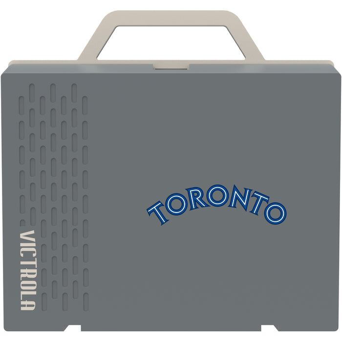 Victrola Re-Spin Sustainable Bluetooth Suitcase Record Player with Toronto Blue Jays Wordmark Logo
