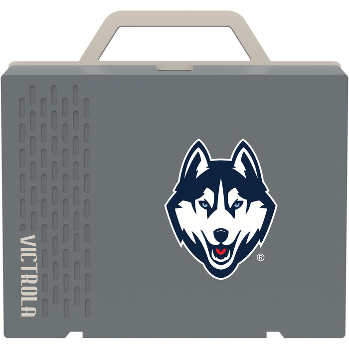 Victrola Re-Spin Sustainable Bluetooth Suitcase Record Player with Uconn Huskies Primary Logo