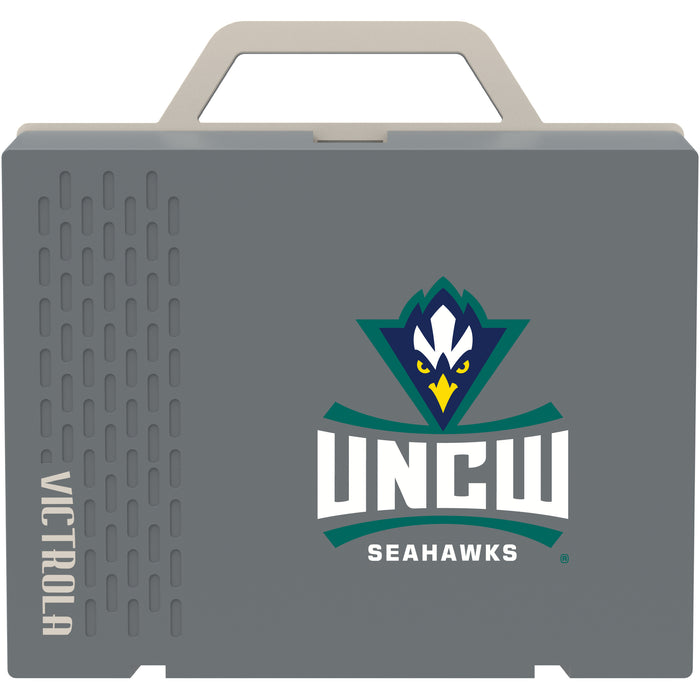 Victrola Re-Spin Sustainable Bluetooth Suitcase Record Player with UNC Wilmington Seahawks Primary Logo